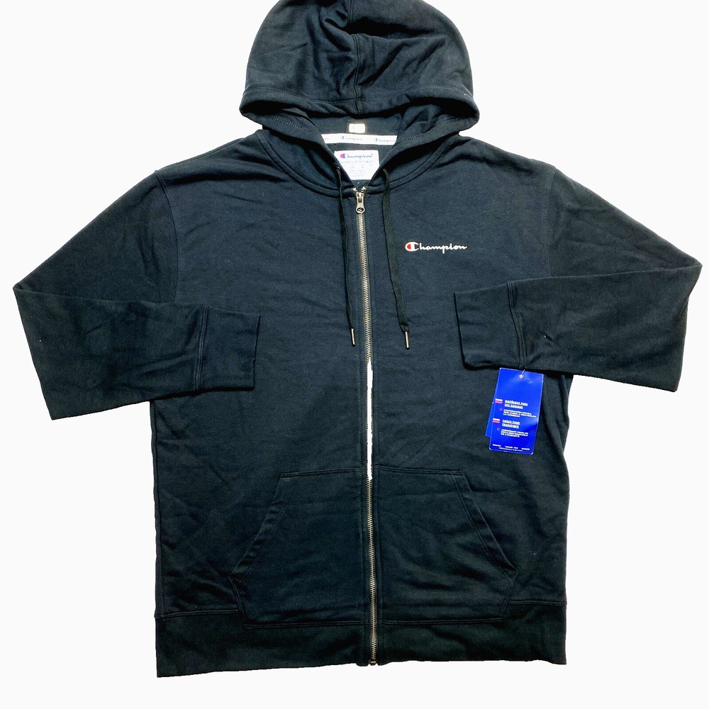 Champion Hoodie Womens 1X Black Full-Zip Campus Sweatshirt Fleece Plus Size